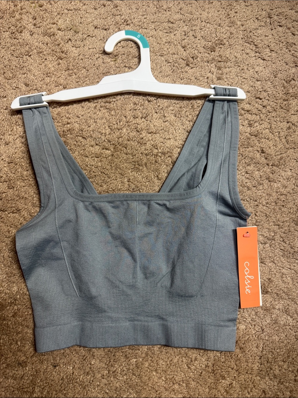 Colsie Seamless Square-Neck Bralette in Gray